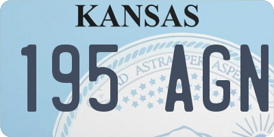 KS license plate 195AGN