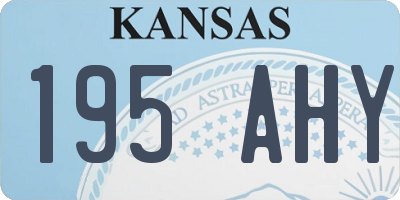 KS license plate 195AHY