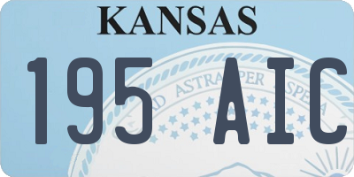 KS license plate 195AIC