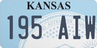 KS license plate 195AIW