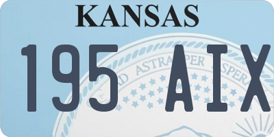 KS license plate 195AIX