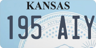 KS license plate 195AIY