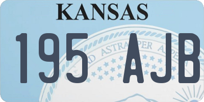KS license plate 195AJB
