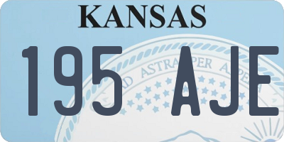 KS license plate 195AJE