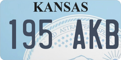 KS license plate 195AKB