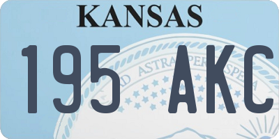 KS license plate 195AKC