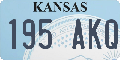 KS license plate 195AKQ