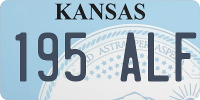 KS license plate 195ALF