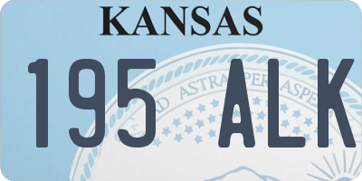 KS license plate 195ALK