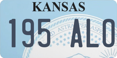 KS license plate 195ALO