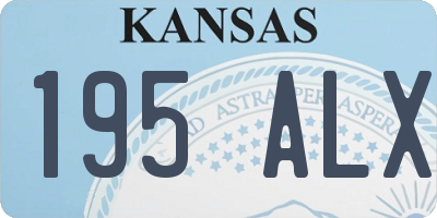 KS license plate 195ALX