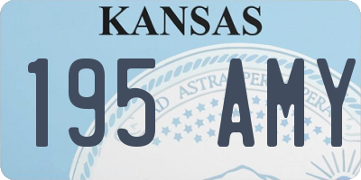 KS license plate 195AMY