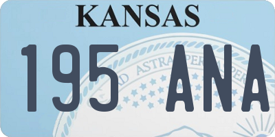KS license plate 195ANA