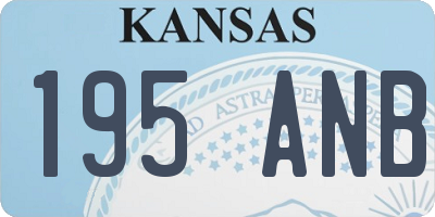 KS license plate 195ANB