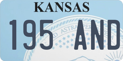 KS license plate 195AND
