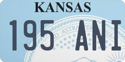 KS license plate 195ANI