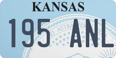 KS license plate 195ANL