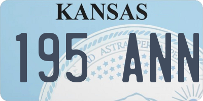 KS license plate 195ANN