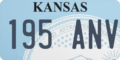 KS license plate 195ANV