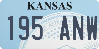KS license plate 195ANW