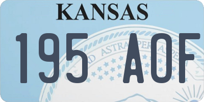 KS license plate 195AOF