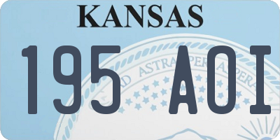 KS license plate 195AOI