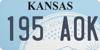 KS license plate 195AOK