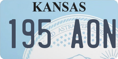 KS license plate 195AON