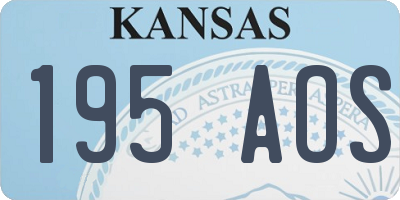 KS license plate 195AOS