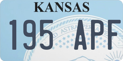 KS license plate 195APF