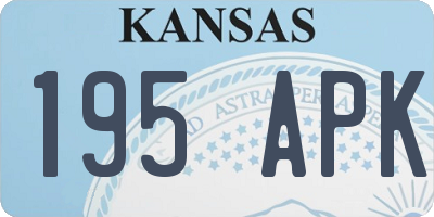 KS license plate 195APK