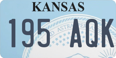 KS license plate 195AQK