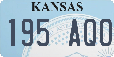 KS license plate 195AQO