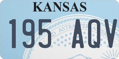 KS license plate 195AQV