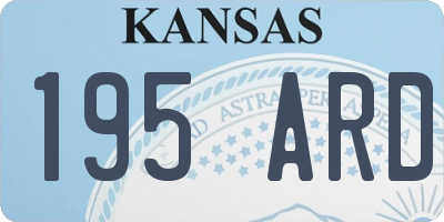 KS license plate 195ARD