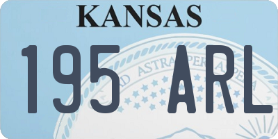 KS license plate 195ARL
