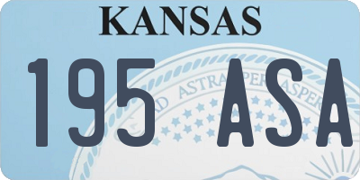 KS license plate 195ASA