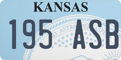 KS license plate 195ASB