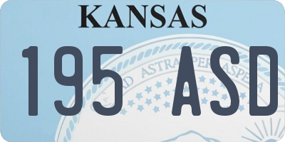 KS license plate 195ASD