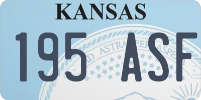 KS license plate 195ASF