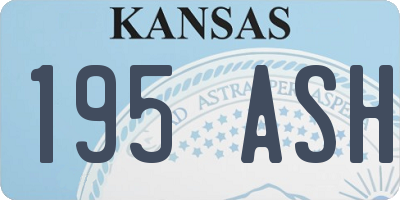 KS license plate 195ASH