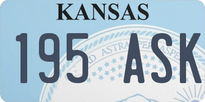 KS license plate 195ASK