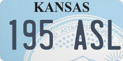 KS license plate 195ASL
