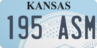 KS license plate 195ASM