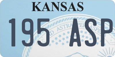 KS license plate 195ASP