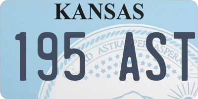 KS license plate 195AST