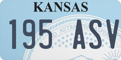 KS license plate 195ASV