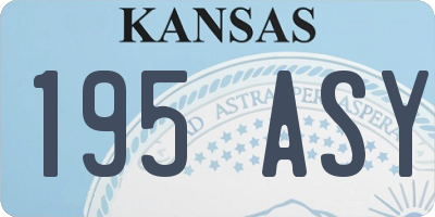 KS license plate 195ASY