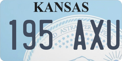 KS license plate 195AXU