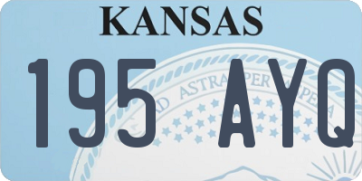 KS license plate 195AYQ